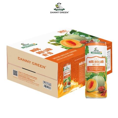 Thùng 24 lon nước Dưa Lưới Hữu Cơ - Kỷ Tử 320ml