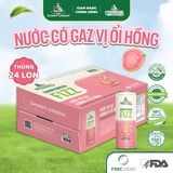 Thùng 24 Lon Nước Có Gaz Hương Vị Ổi Hồng 330ml