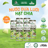 Lốc 6 lon nước Dưa Lưới Hữu Cơ - Hạt Chia 320ml