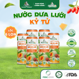 Lốc 6 lon nước Dưa Lưới Hữu Cơ - Kỷ Tử 320ml
