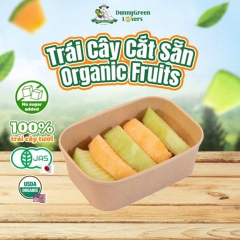 Dưa Lưới Hữu Cơ Biển Hằng Nga Mix Ngọc Bích Cắt Sẵn 300Gr