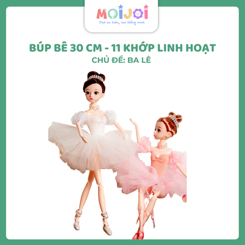 Búp bê 30cm 13 khớp, mặc váy múa Ba-lê, linh hoạt, tặng kèm hộp - đồ chơi trẻ em búp bê kèm trang phục