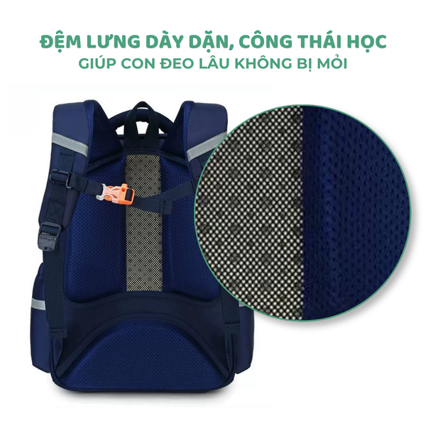 Balo học sinh hình gấu nâu dễ thương – Chất liệu chống nước, nhiều ngăn tiện dụng