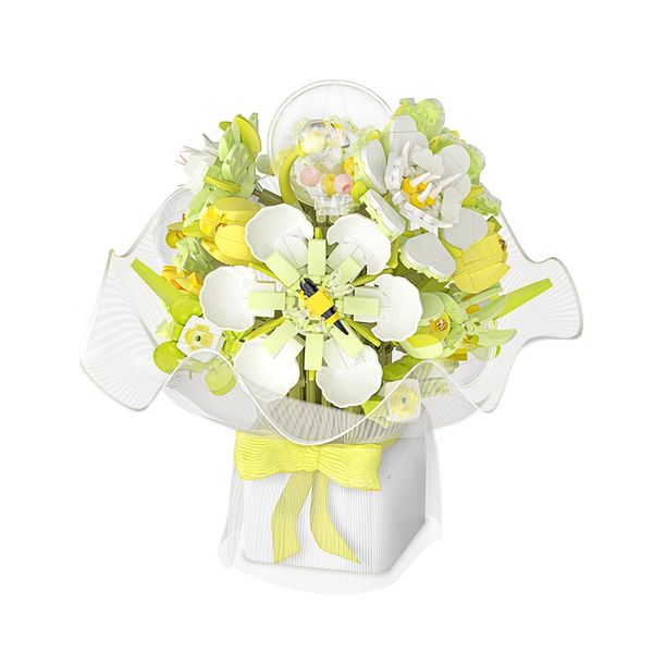 Gạch ghép bình hoa lan rừng, màu sắc tươi tắn, trang trí bàn làm việc, phòng khách...