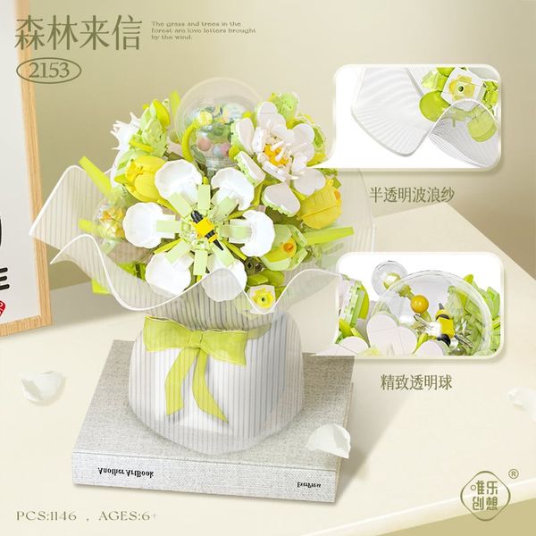 Gạch ghép bình hoa lan rừng, màu sắc tươi tắn, trang trí bàn làm việc, phòng khách...