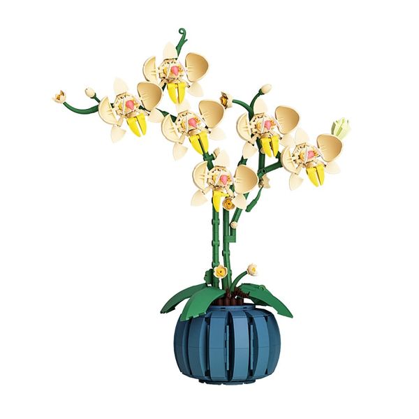 Gạch ghép mô hình bình hoa lan rừng mùa xuân, sắc màu rực rỡ