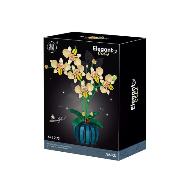 Gạch ghép mô hình bình hoa lan rừng mùa xuân, sắc màu rực rỡ