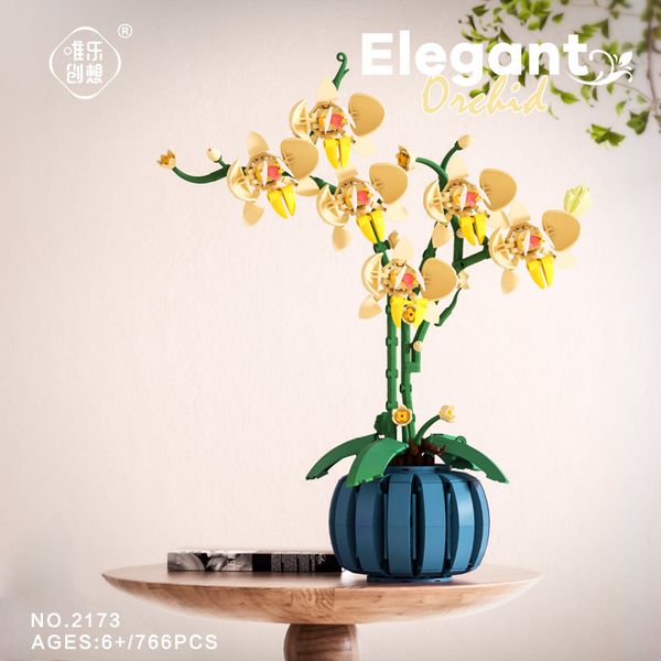 Gạch ghép mô hình bình hoa lan rừng mùa xuân, sắc màu rực rỡ