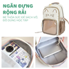 Ba lô học sinh tai mèo trong suốt phong cách kawaii họa tiết cute dễ thương – Nhiều ngăn tiện dụng
