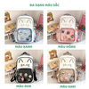 Ba lô học sinh tai mèo trong suốt phong cách kawaii họa tiết cute dễ thương – Nhiều ngăn tiện dụng