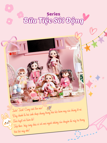 Bộ đồ chơi 6 búp bê kèm trang phục, búp bê mini nhiều kiểu dáng cho bé