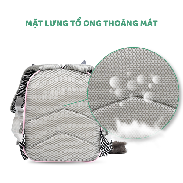 Balo trẻ em hình ngựa vằn, con voi dễ thương – Chất liệu an toàn, nhẹ, chống nước