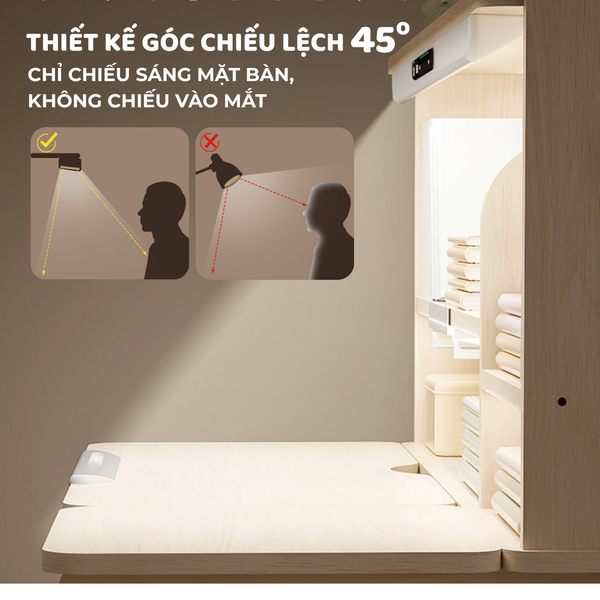 Bộ bàn ghế học sinh thông minh Suri cao cấp – Tích hợp đèn LED, giá sách, ghế công thái học, điều chỉnh đa năng, chống gù chống cận