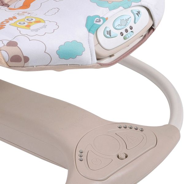 Ghế rung tự động cho bé – Họa tiết gấu dễ thương, tích hợp nhạc và đồ chơi treo