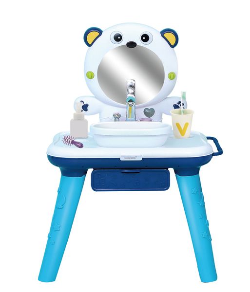 Bộ đồ chơi bồn rửa tay có Nhạc kèm bàn lắp ghép(mầu xanh trắng)