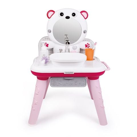 Bộ đồ chơi bồn rửa tay có Nhạc kèm bàn lắp ghép(mầu hồng trắng)