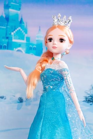 Đồ chơi trẻ em Búp bê công chúa Elsa - Búp bê Frozen 60cm váy xanh bồng bềnh, cử động toàn thân
