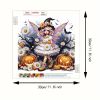 Tranh đính đá 5D Cô Bé Phù Thủy Halloween – Nghệ thuật Fantasy, kích thước 30x30cm, trang trí và quà tặng độc đáo