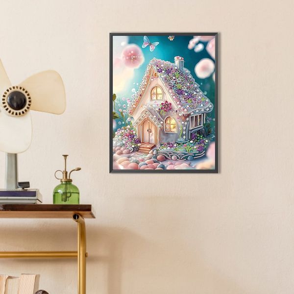 Tranh đính đá 5D ngôi nhà cổ tích – kit diy hoàn chỉnh 30x40cm