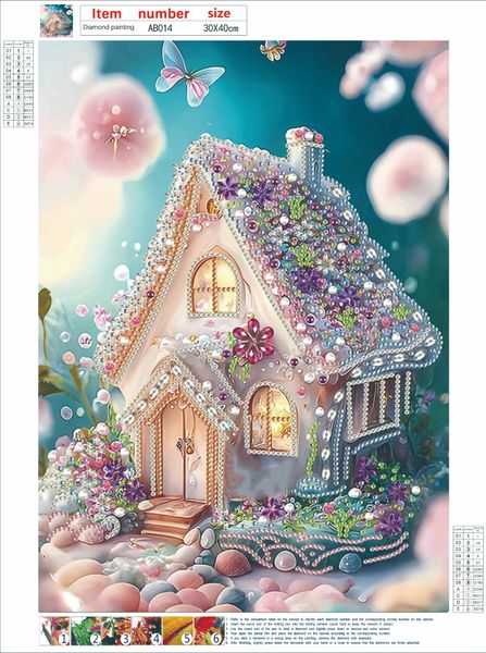 Tranh đính đá 5D ngôi nhà cổ tích – kit diy hoàn chỉnh 30x40cm