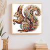Tranh đính đá 5D hình Sóc – Họa tiết Mandala nghệ thuật, kích thước 30x30cm, trang trí phòng khách và quà tặng độc đáo