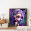 Tranh đính đá 5D Cô Tiên Tím – Nghệ thuật Fantasy lấp lánh, kích thước 30x30cm, trang trí và quà tặng sang trọng