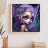 Tranh đính đá 5D Cô Tiên Tím – Nghệ thuật Fantasy lấp lánh, kích thước 30x30cm, trang trí và quà tặng sang trọng