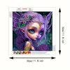 Tranh đính đá 5D Cô Tiên Tím – Nghệ thuật Fantasy lấp lánh, kích thước 30x30cm, trang trí và quà tặng sang trọng