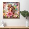 Tranh đính đá 5D Cô Tiên Hoa – Nghệ thuật Fantasy nhiều màu sắc, kích thước 30x30cm, trang trí và quà tặng ý nghĩa