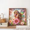 Tranh đính đá 5D Cô Tiên Hoa – Nghệ thuật Fantasy nhiều màu sắc, kích thước 30x30cm, trang trí và quà tặng ý nghĩa