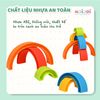 Bộ vòng cầu vồng xếp chồng cho bé – Đồ chơi xếp hình Montessori, nhận biết màu sắc và kích thước