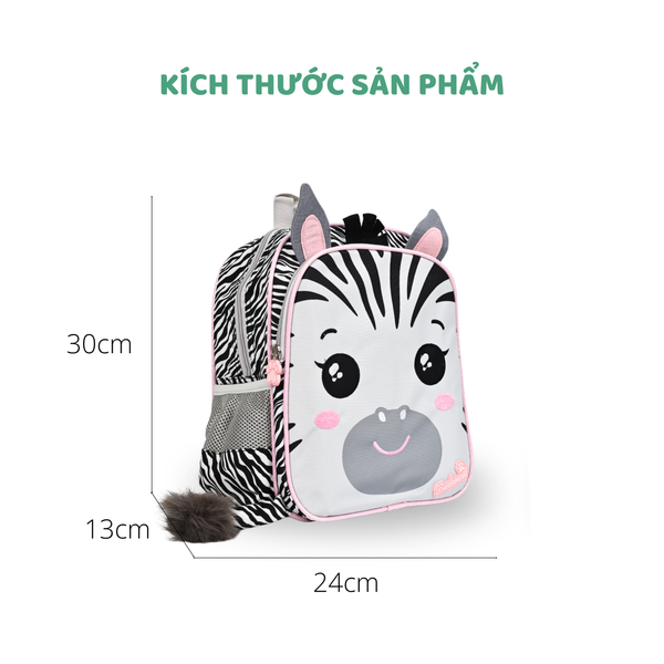 Balo trẻ em hình ngựa vằn, con voi dễ thương – Chất liệu an toàn, nhẹ, chống nước