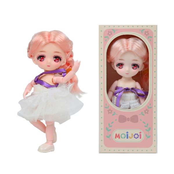 Búp Bê 13 cm Công Chúa Moijoi 13 Khớp Cầu Linh Hoạt - Mắt Acrylic Nàng Thơ, Tóc Dày Mượt, Nhựa Vinyl Cao Cấp An Toàn Cho Bé
