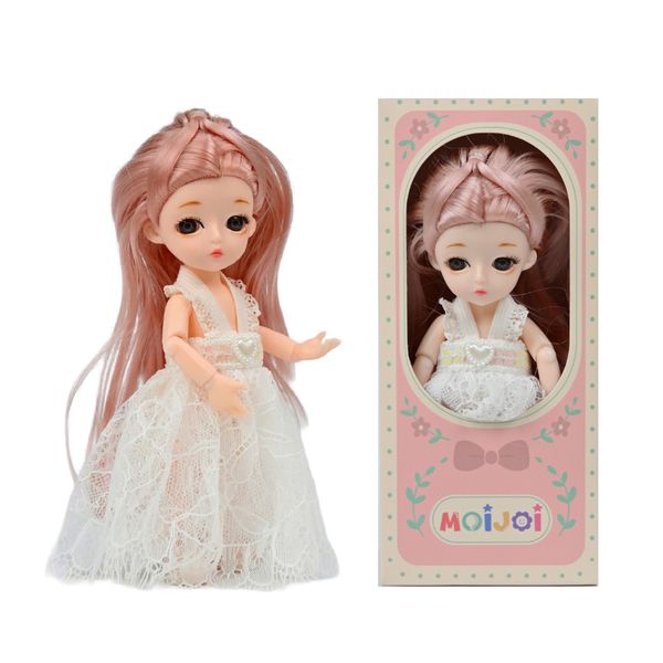 Búp Bê 13 cm Công Chúa Moijoi 13 Khớp Cầu Linh Hoạt - Mắt Acrylic Nàng Thơ, Tóc Dày Mượt, Nhựa Vinyl Cao Cấp An Toàn Cho Bé