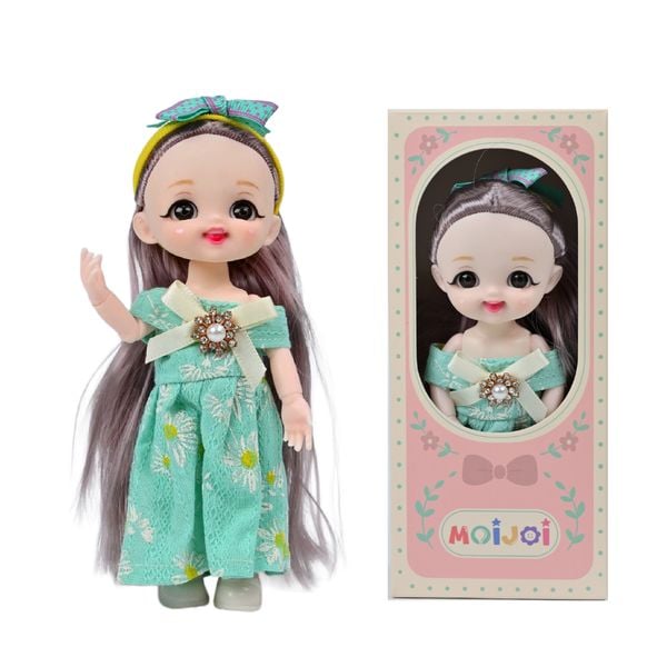 Búp Bê 13 cm Công Chúa Moijoi 13 Khớp Cầu Linh Hoạt - Mắt Acrylic Nàng Thơ, Tóc Dày Mượt, Nhựa Vinyl Cao Cấp An Toàn Cho Bé