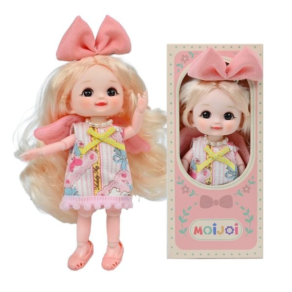 Búp Bê 13 cm Công Chúa Moijoi 13 Khớp Cầu Linh Hoạt - Mắt Acrylic Nàng Thơ, Tóc Dày Mượt, Nhựa Vinyl Cao Cấp An Toàn Cho Bé