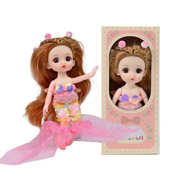 Búp Bê 13 cm Công Chúa Moijoi 13 Khớp Cầu Linh Hoạt - Mắt Acrylic Nàng Thơ, Tóc Dày Mượt, Nhựa Vinyl Cao Cấp An Toàn Cho Bé