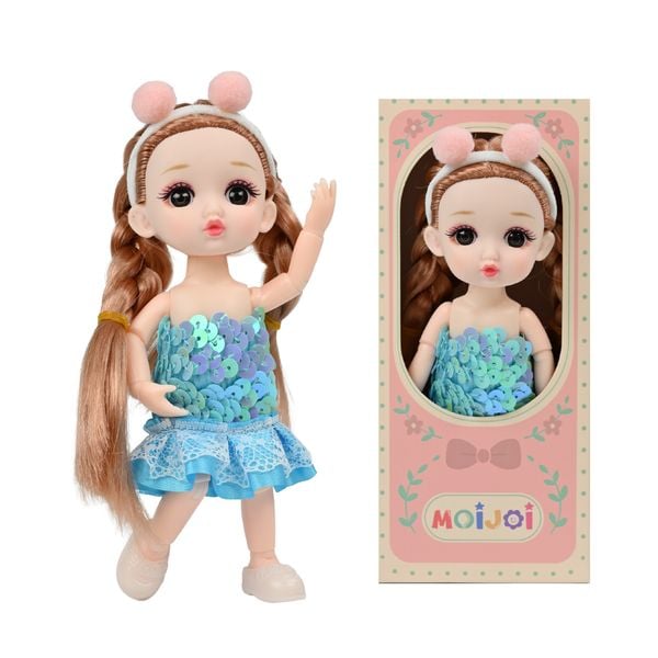 Búp Bê 13 cm Công Chúa Moijoi 13 Khớp Cầu Linh Hoạt - Mắt Acrylic Nàng Thơ, Tóc Dày Mượt, Nhựa Vinyl Cao Cấp An Toàn Cho Bé