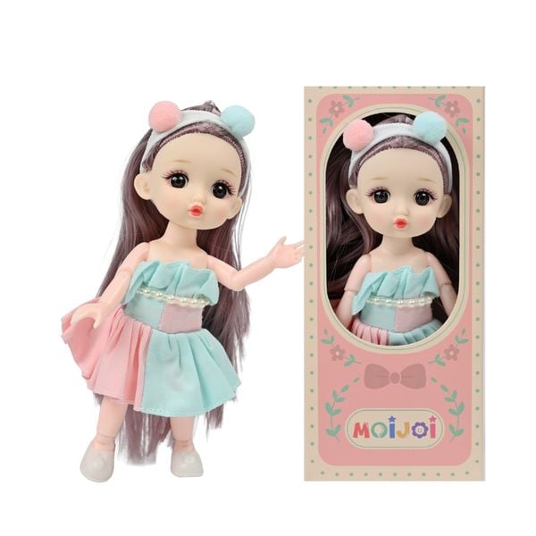 Búp Bê 13 cm Công Chúa Moijoi 13 Khớp Cầu Linh Hoạt - Mắt Acrylic Nàng Thơ, Tóc Dày Mượt, Nhựa Vinyl Cao Cấp An Toàn Cho Bé
