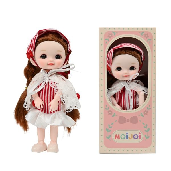 Búp Bê 13 cm Công Chúa Moijoi 13 Khớp Cầu Linh Hoạt - Mắt Acrylic Nàng Thơ, Tóc Dày Mượt, Nhựa Vinyl Cao Cấp An Toàn Cho Bé