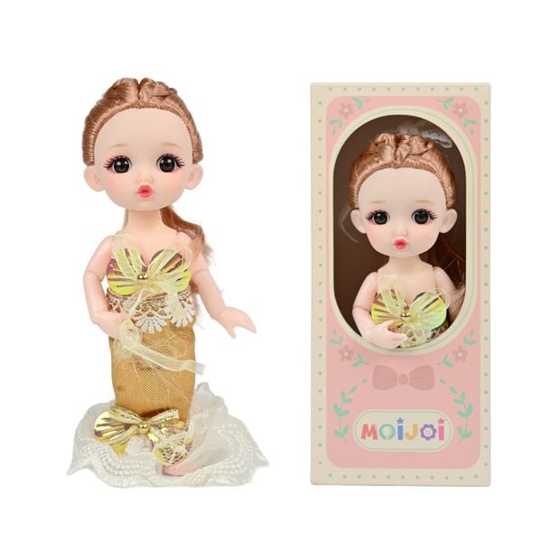 Búp Bê 13 cm Công Chúa Moijoi 13 Khớp Cầu Linh Hoạt - Mắt Acrylic Nàng Thơ, Tóc Dày Mượt, Nhựa Vinyl Cao Cấp An Toàn Cho Bé