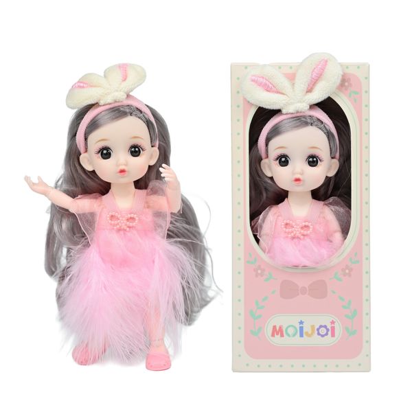 Búp Bê 13 cm Công Chúa Moijoi 13 Khớp Cầu Linh Hoạt - Mắt Acrylic Nàng Thơ, Tóc Dày Mượt, Nhựa Vinyl Cao Cấp An Toàn Cho Bé