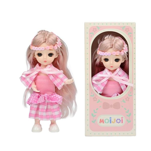 Búp Bê 13 cm Công Chúa Moijoi 13 Khớp Cầu Linh Hoạt - Mắt Acrylic Nàng Thơ, Tóc Dày Mượt, Nhựa Vinyl Cao Cấp An Toàn Cho Bé