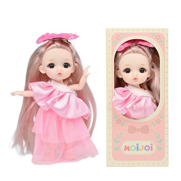 Búp Bê 13 cm Công Chúa Moijoi 13 Khớp Cầu Linh Hoạt - Mắt Acrylic Nàng Thơ, Tóc Dày Mượt, Nhựa Vinyl Cao Cấp An Toàn Cho Bé