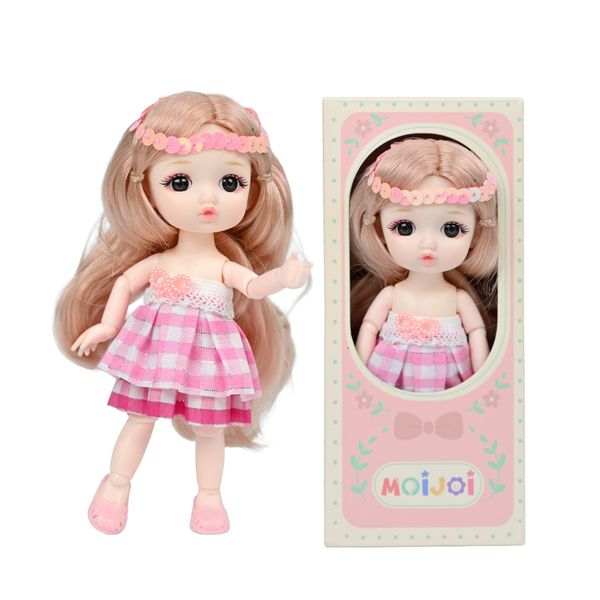 Búp Bê 13 cm Công Chúa Moijoi 13 Khớp Cầu Linh Hoạt - Mắt Acrylic Nàng Thơ, Tóc Dày Mượt, Nhựa Vinyl Cao Cấp An Toàn Cho Bé