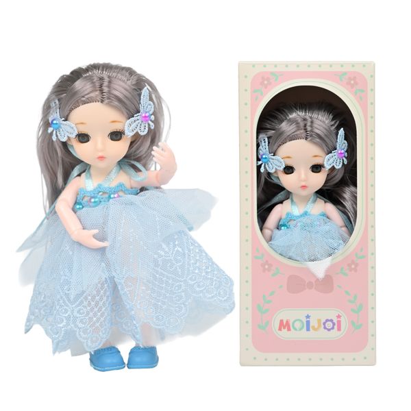 Búp Bê 13 cm Công Chúa Moijoi 13 Khớp Cầu Linh Hoạt - Mắt Acrylic Nàng Thơ, Tóc Dày Mượt, Nhựa Vinyl Cao Cấp An Toàn Cho Bé