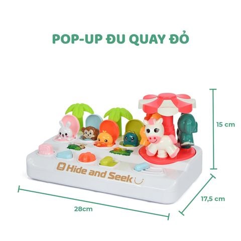 Đồ chơi cho bé hộp ú òa pop-up vận động tinh, đồ chơi ẩn tìm động vật cho bé