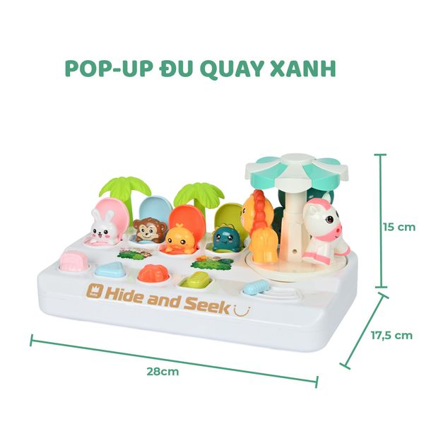 Đồ chơi cho bé hộp ú òa pop-up vận động tinh, đồ chơi ẩn tìm động vật cho bé