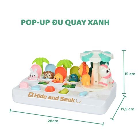 Đồ chơi cho bé hộp ú òa pop-up vận động tinh, đồ chơi ẩn tìm động vật cho bé
