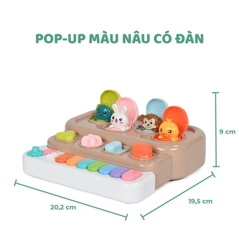 Bộ đồ chơi hộp ú òa pop-up và đàn piano mini – Đàn phím nhiều màu kèm thú bật lên, đồ chơi âm nhạc cho bé